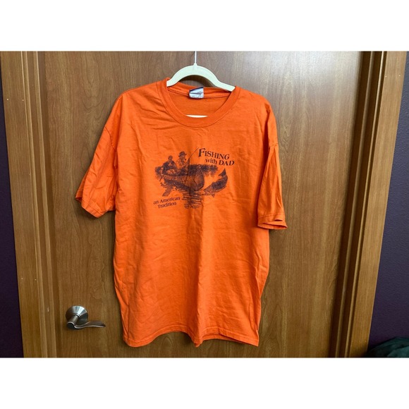 TSI Sportswear Fishing with Dad an American Tradition Orange‎ Shirt Size XL - Picture 1 of 7